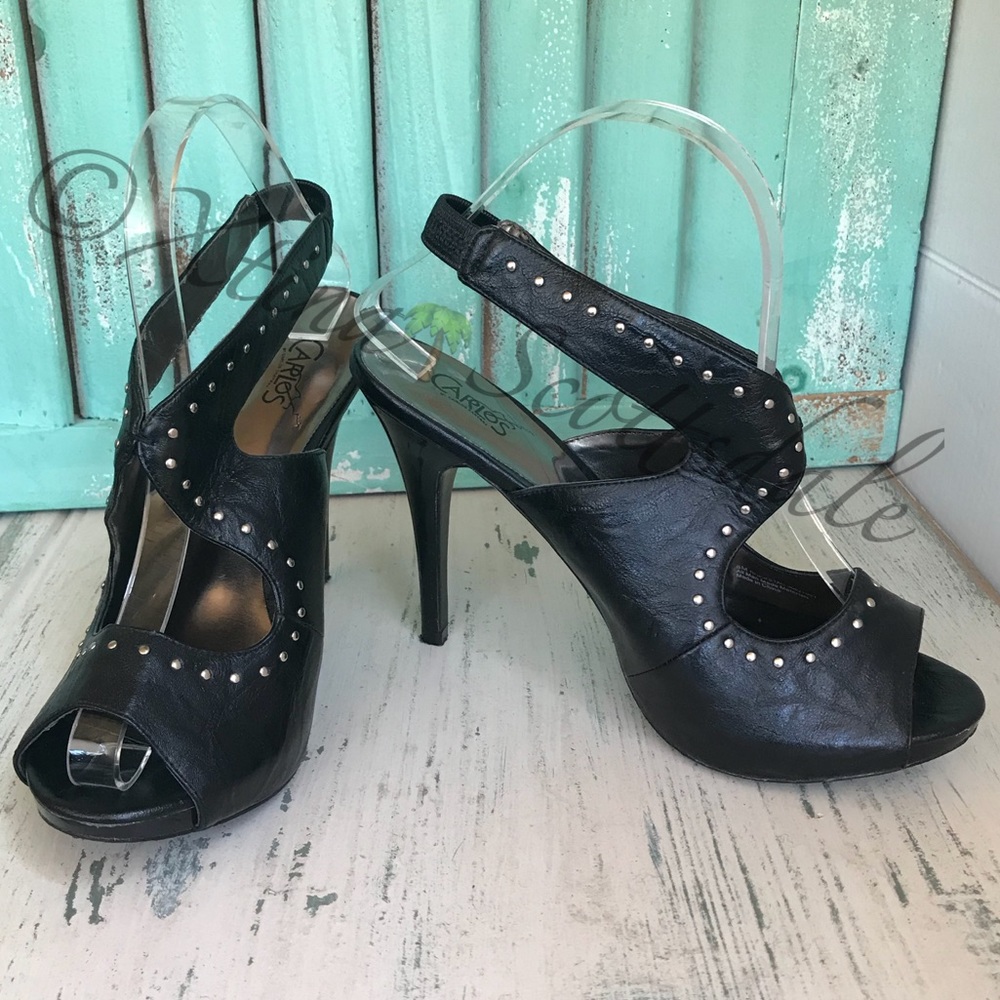 Carlos Santana ROCKSTAR Black Slingback Heels